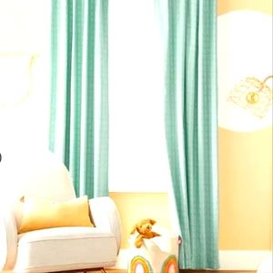 Blackout curtain 2 panels mint color Arrow-print